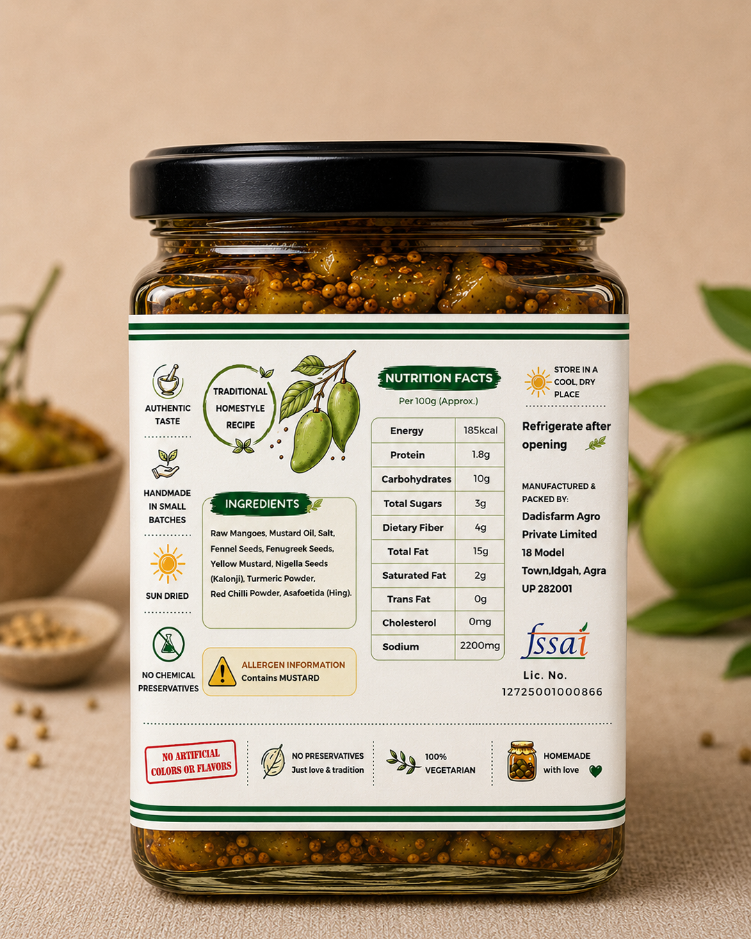 🥭 Dadi's Farm Aam Ka Achar | Traditional Homemade Raw Mango Pickle | Authentic Indian Mango Pickle My Store