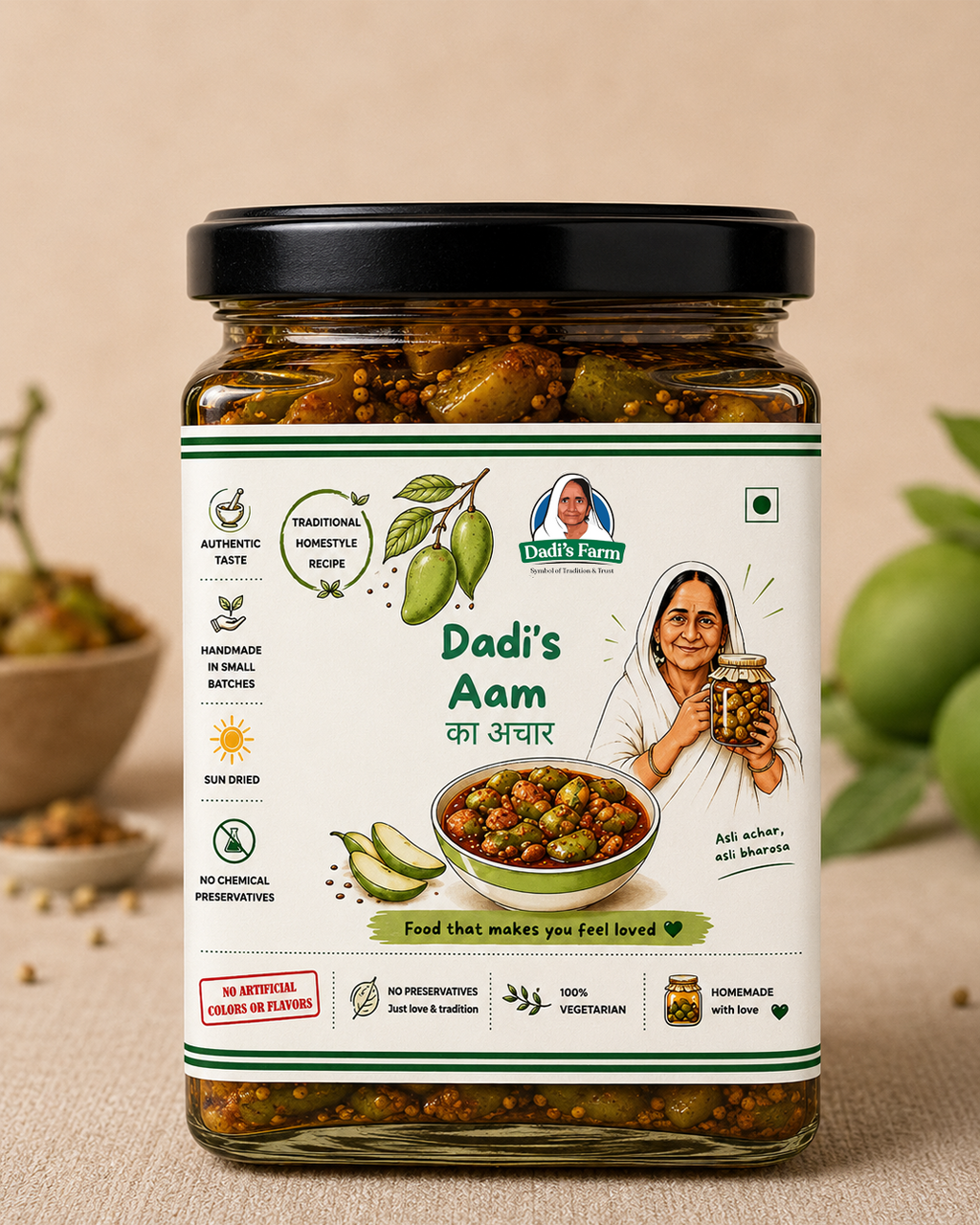 🥭 Dadi's Farm Aam Ka Achar | Traditional Homemade Raw Mango Pickle | Authentic Indian Mango Pickle My Store