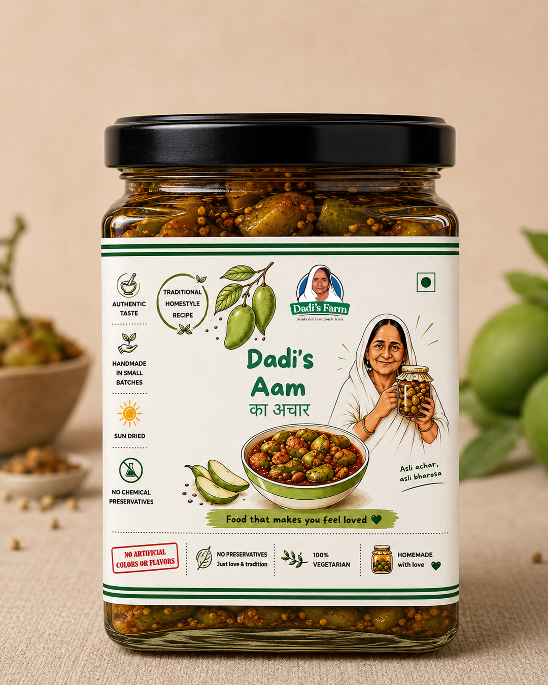 🥭 Dadi's Farm Aam Ka Achar | Traditional Homemade Raw Mango Pickle | Authentic Indian Mango Pickle My Store